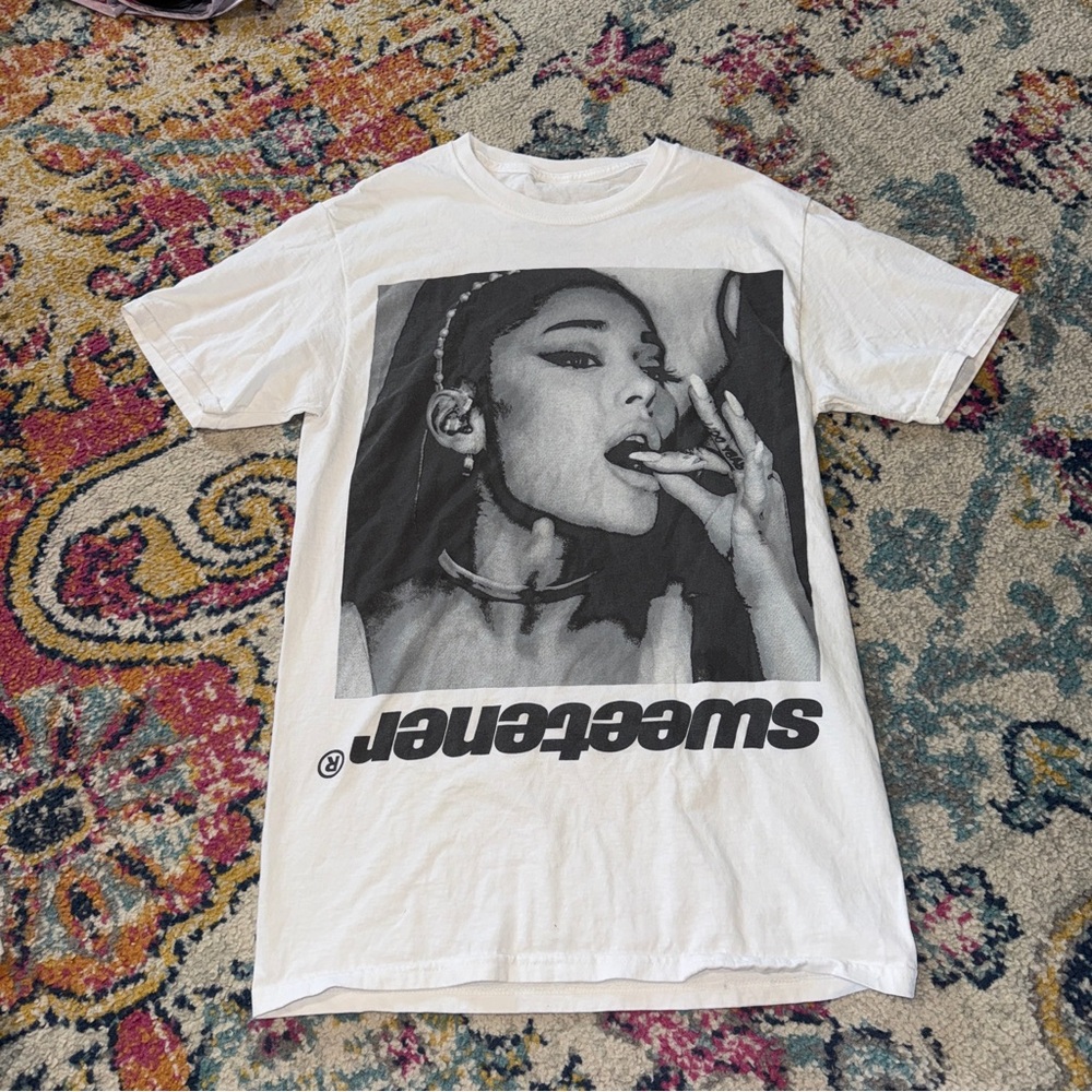Ariana Grande White Graphic Tee